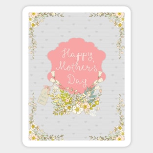 Happy Mother's Day 2021 - Cute Floral Greetings - Whimsical Art Magnet